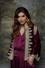 Queen Iffat Velvet Jacket Set