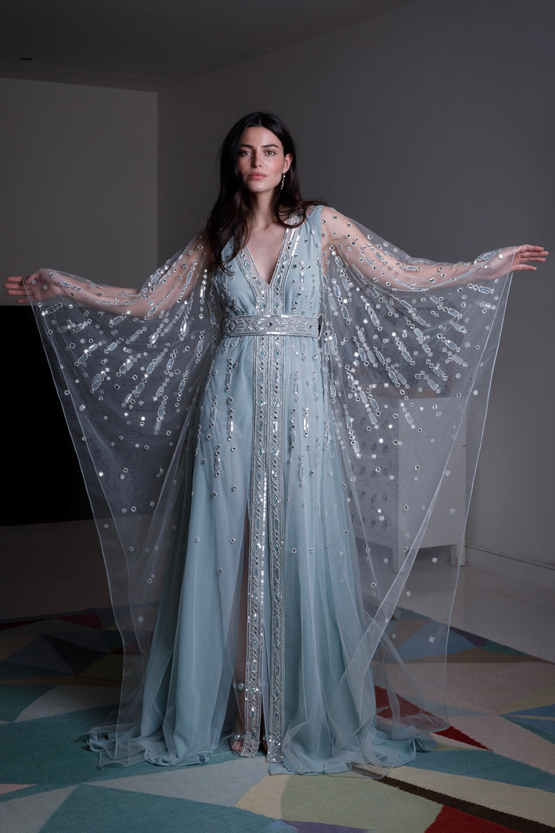 Aqua Light Show Gown
