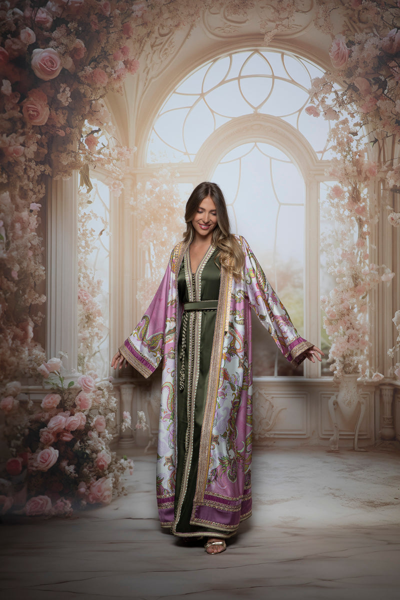 Lilas Silk Kaftan Set
