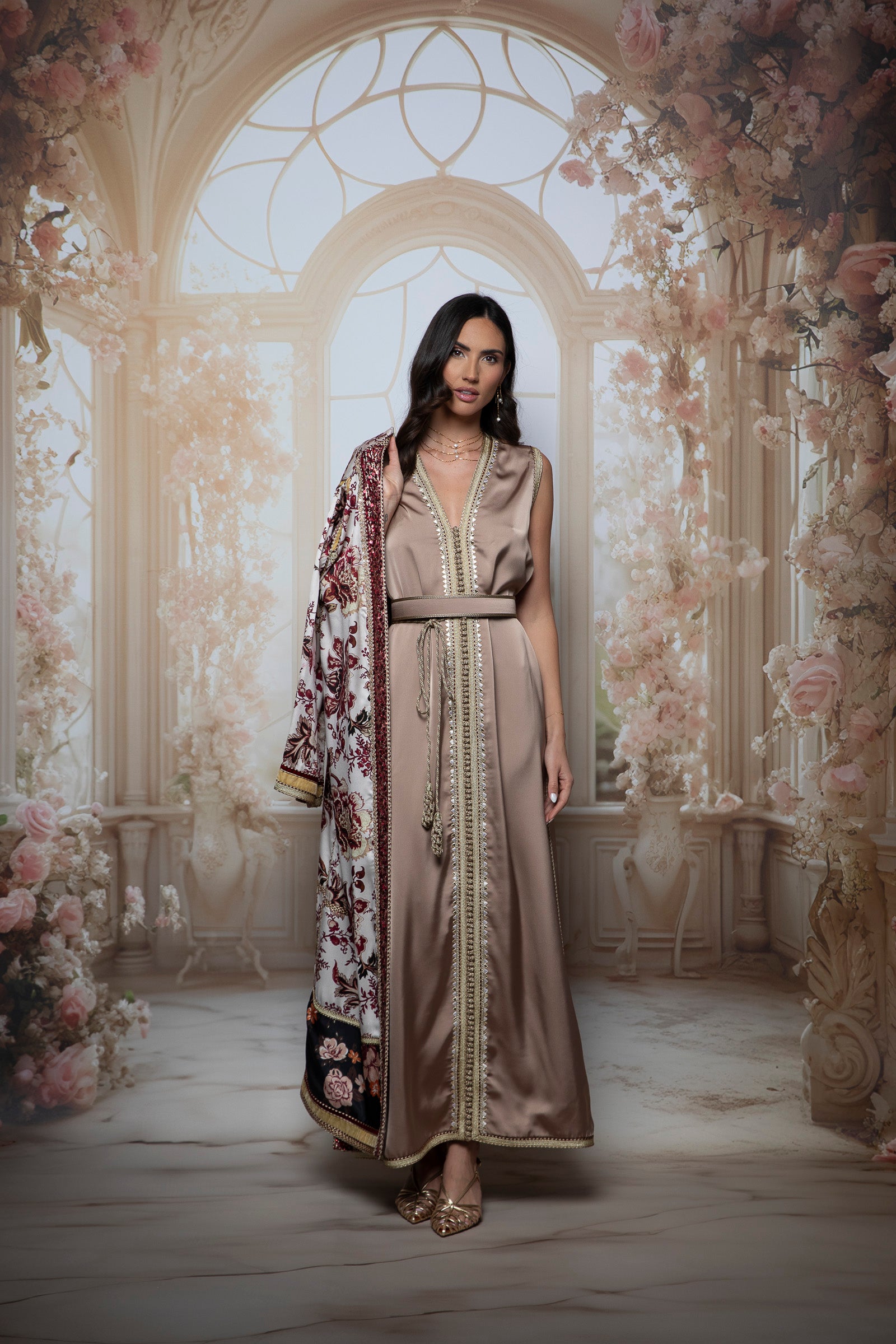 Amara Silk Kaftan Set – Rena Madrid Casablanca