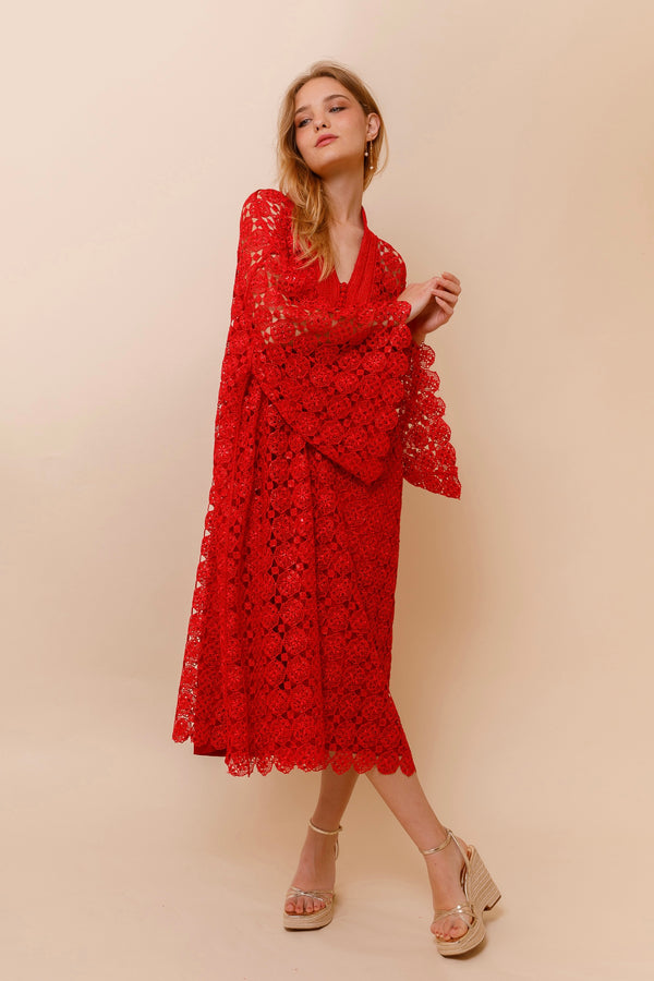 Red Sunset Kaftan Dress
